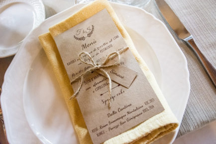 menù in carta kraft matrimonio